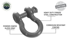 Load image into Gallery viewer, Overland Vehicle Systems Recovery Shackle 3/4&quot; 4.75 Ton - Gray Universal
