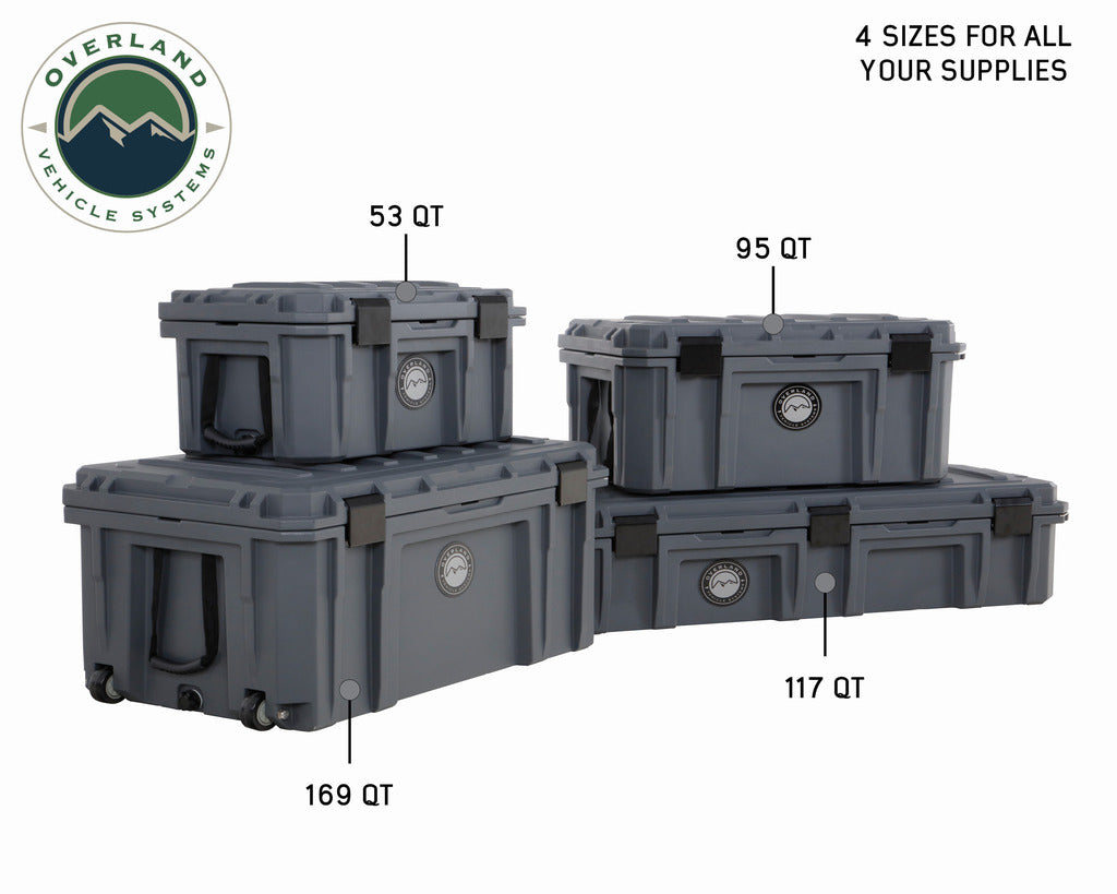 Overland Vehicle Systems D.B.S. - Dark Grey 53 QT Dry Box with Drain, and  Bottle Opener